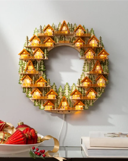 Couronnes de l'Avent en bois lumineux