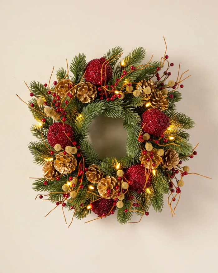 Couronne de noël en épinette blanche du Vermont