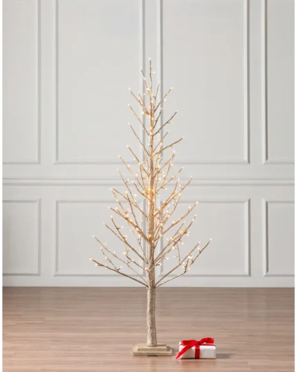 Sapins à paillettes Champagne avec LED
